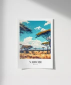 Çerçevesiz Poster Vahşi Doğa ve Şehir Silüeti thumbnail 1