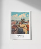 Çerçevesiz Poster Prag Eski Şehir Manzarası thumbnail 1