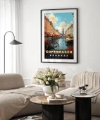 Çerçevesiz Poster Nyhavn'ın Renkli Kanalları thumbnail 4