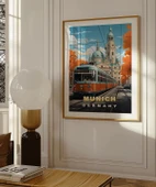 Çerçevesiz Poster Münih'in Renkli Sonbahar Sokakları thumbnail 3