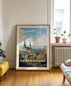 Çerçevesiz Poster Lüksemburg Şehri Tarihi Manzarası thumbnail 5