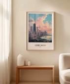 Çerçevesiz Poster Michigan Gölü Kıyısında Chicago thumbnail 3