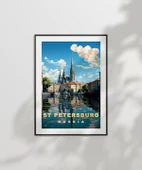 Çerçevesiz Poster St. Petersburg Kanal Manzarası thumbnail 6