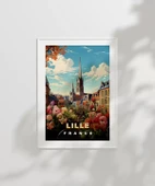 Çerçevesiz Poster Romantik Lille Manzarası Sanat thumbnail 2