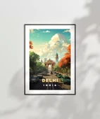 Çerçevesiz Poster Delhi'nin Renkli Yolları thumbnail 6