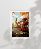 Çerçevesiz Poster London İkonik Çift Katlı Otobüs thumbnail 2