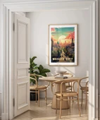 Çerçevesiz Poster Mexico City Gün Batımı ve Şehir Silüeti thumbnail 3