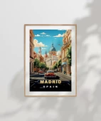 Çerçevesiz Poster Madrid Şehir Sokakları ve Tarihi Atmosfer thumbnail 6