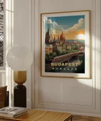 Çerçevesiz Poster Tuna Nehri Üzerinde Gün Doğumu thumbnail 4