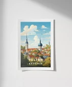 Çerçevesiz Poster Tallinn Tarihi Şehir Manzarası thumbnail 1