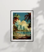 Çerçevesiz Poster Doha Şehir Manzarası thumbnail 7