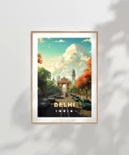 Çerçevesiz Poster Delhi'nin Renkli Yolları thumbnail 7