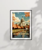 Çerçevesiz Poster Washington D.C. Capitol Sanatsal thumbnail 6