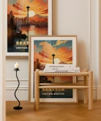 Çerçevesiz Poster Space Needle ile Gün Batımı thumbnail 5