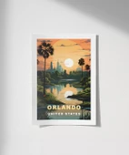 Çerçevesiz Poster Gölet Kenarında Gün Batımı thumbnail 1