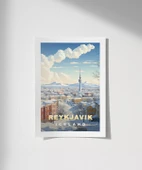 Çerçevesiz Poster Reykjavik Kış Güzelliği thumbnail 1