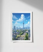 Çerçevesiz Poster Seul'un Modern Silueti thumbnail 1