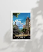 Çerçevesiz Poster Şangay'ın Şehir Çizgileri thumbnail 2