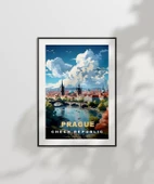 Çerçevesiz Poster Vltava Nehri Üzerinde Prag thumbnail 6
