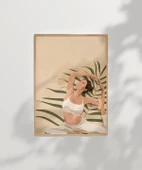 Çerçevesiz Poster Palmelerin Arasında Yoga thumbnail 7