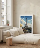 Çerçevesiz Poster Sanatsal Eyfel Kulesi thumbnail 4