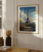 Çerçevesiz Poster Sanatsal Eyfel Kulesi thumbnail 3