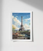 Çerçevesiz Poster Sanatsal Eyfel Kulesi thumbnail 1