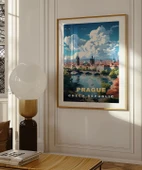 Çerçevesiz Poster Vltava Nehri Üzerinde Prag thumbnail 5