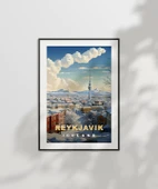 Çerçevesiz Poster Reykjavik Kış Güzelliği thumbnail 6
