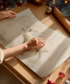 Çerçevesiz Poster Karla Süslenmiş Geyik thumbnail 2