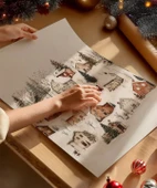 Çerçevesiz Poster Karlar Altında Sıcak Köy Evleri thumbnail 2