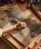 Çerçevesiz Poster Vintage Kış Sahnesi thumbnail 2