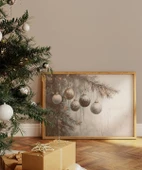 Çerçevesiz Poster Işıklarla Süslenmiş Çamlar thumbnail 1