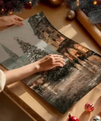 Çerçevesiz Poster Tarihi Şehir Meydanında Noel Ağacı thumbnail 2