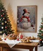 Çerçevesiz Poster Neşeli Kardan Adam thumbnail 1