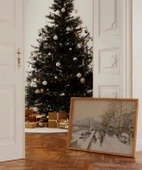 Çerçevesiz Poster Karla Giyinmiş Şehir thumbnail 1