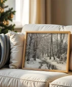 Çerçevesiz Poster Karla Kaplı Orman thumbnail 1