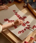 Çerçevesiz Poster Doğal Tonlarda Yeni Yıl Dekoru thumbnail 2