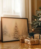 Çerçevesiz Poster Aydınlatılmış Çam Ağacı thumbnail 2