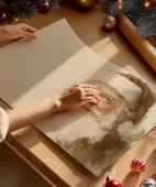 Çerçevesiz Poster Noel Baba Su Renkli thumbnail 2