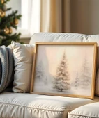 Çerçevesiz Poster Aydınlatılmış Çam Ağacı thumbnail 1