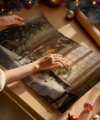 Çerçevesiz Poster Noel Ağacı ile Klasik Sofra thumbnail 2