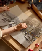 Çerçevesiz Poster Karla Giyinmiş Şehir thumbnail 2