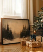 Çerçevesiz Poster Gün Doğumunda Kış thumbnail 1