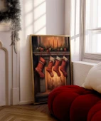 Çerçevesiz Poster Şömine ve Noel Çorapları thumbnail 2