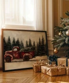 Çerçevesiz Poster Kırmızı Kamyon thumbnail 2