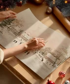 Çerçevesiz Poster Karla Yürüyen Adımlar thumbnail 2