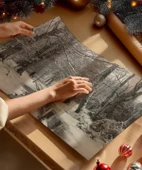 Çerçevesiz Poster Karla Kaplı Orman thumbnail 2