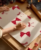 Çerçevesiz Poster Minimalist Noel Kurdeleleri thumbnail 2