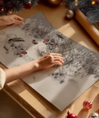 Çerçevesiz Poster Kuşlar ve Kar thumbnail 2